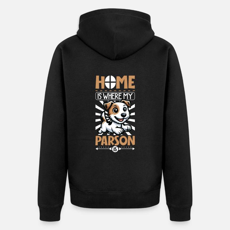 Zuhause - Parson Russell Terrier - Unisex Premium Bio Zip Hoodie - Schwarz
