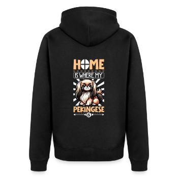 Accueil - Pékinois - Veste à capuche bio Premium Unisexe - noir - Dos - Nico (187cm)
