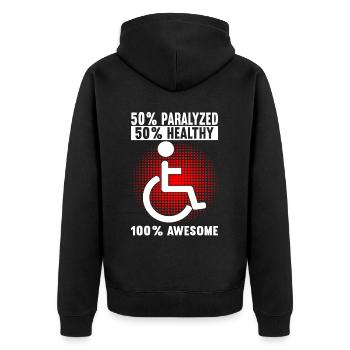 Personnes en fauteuil roulant Fauteuil roulant - Veste à capuche bio Premium Unisexe - noir - Dos - Nico (187cm)