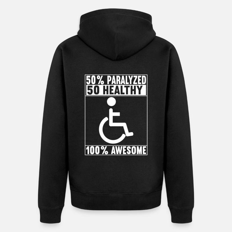 Rollstuhlfahrer Rollstuhl - Unisex Premium Bio Zip Hoodie - Schwarz