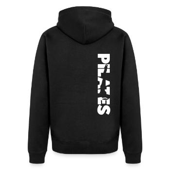 Pilates Instructor Teacher Pilates - Unisex Premium Bio Zip Hoodie - Schwarz - Hinten - Nico (187cm)