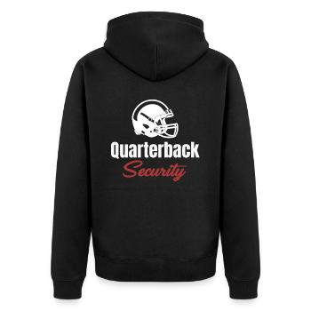 Quarterback Sicherheit Lustig Football Lineman - Unisex Premium Bio Zip Hoodie - Schwarz - Hinten - Nico (187cm)
