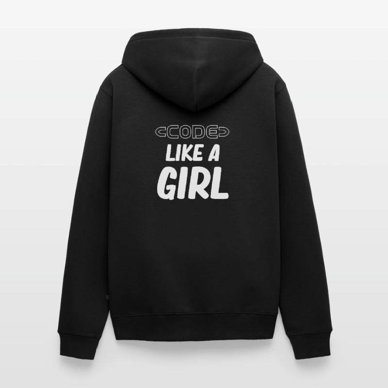 Coder comme une fille programmeuse fille ordinateur Veste à capuche bio Premium Unisexe