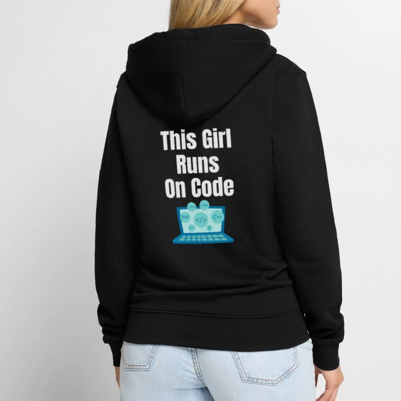 Dieses Mädchen Läuft Auf Codes Programmierer Unisex Premium Bio Zip Hoodie