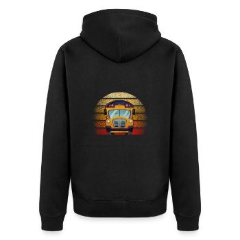 Busfahrer - Unisex Premium Bio Zip Hoodie - Schwarz - Hinten - Nico (187cm)