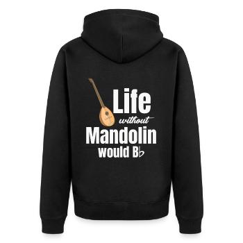 Une vie sans mandoline bb mandole - Veste à capuche bio Premium Unisexe - noir - Dos - Nico (187cm)