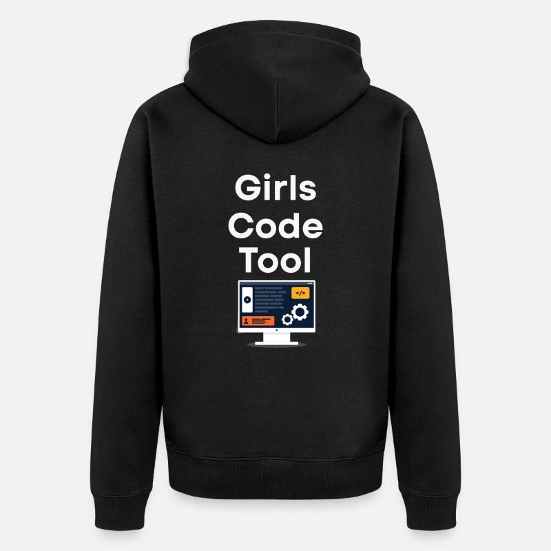 Girls program programmers too - Unisex Premium Organic Zip Hoodie - black