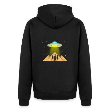 Conspiration théorie du complot cadeau - Veste à capuche bio Premium Unisexe - noir - Dos - Nico (187cm)