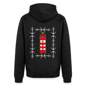 phare maritime Ahoi signal nautique - Veste à capuche bio Premium Unisexe - noir - Dos - Nico (187cm)