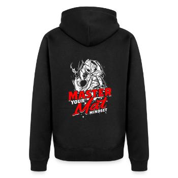 Sambo Master Your Mat Mindset - Unisex Premium Organic Zip Hoodie - black - Back - Nico (187cm)