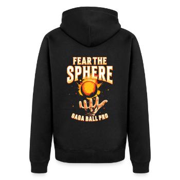 Gagaball Gaga Ball Fear The Sphere Gaga Ball Pro - Unisex Premium Bio Zip Hoodie - Schwarz - Hinten - Nico (187cm)