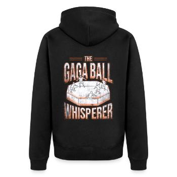 Gagaball Le Chuchoteur de la Boule Gaga - Veste à capuche bio Premium Unisexe - noir - Dos - Nico (187cm)