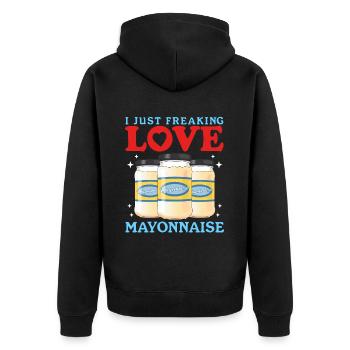 Cadeau de mayonnaise Mayo - Veste à capuche bio Premium Unisexe - noir - Dos - Nico (187cm)