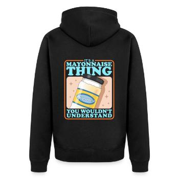 Mayo Mayonnaise amant cadeau - Veste à capuche bio Premium Unisexe - noir - Dos - Nico (187cm)