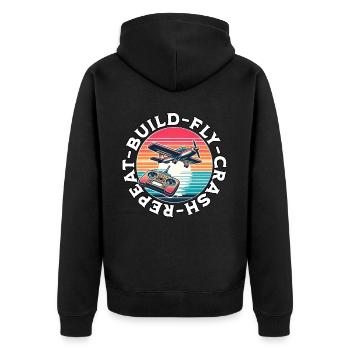 Modellflugzeug RC Flugzeug - Unisex Premium Bio Zip Hoodie - Schwarz - Hinten - Nico (187cm)
