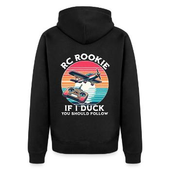 Model Airplane Model Airplane RC Airplane - Unisex Premium Organic Zip Hoodie - black - Back - Nico (187cm)