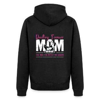 Poultry Farmer Mom The Idol The Chicken Farmer - Unisex Premium Bio Zip Hoodie - Schwarz - Hinten - Nico (187cm)