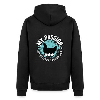Aviculteur Ma Passion Mon Poulailler Volaille - Veste à capuche bio Premium Unisexe - noir - Dos - Nico (187cm)