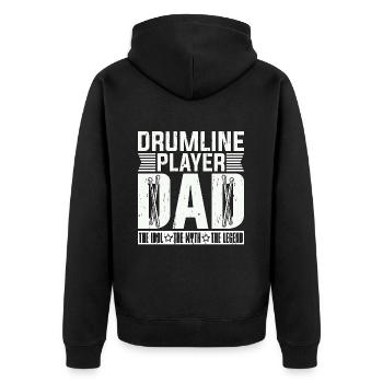 Drumline Joueur Papa L’Idole Le Mythe Le Batteur - Veste à capuche bio Premium Unisexe - noir - Dos - Nico (187cm)