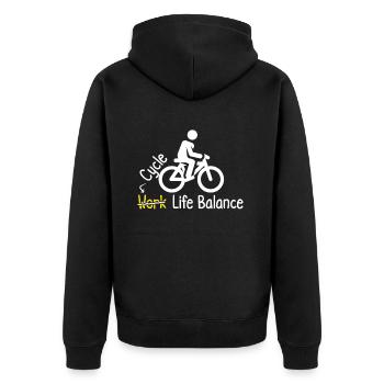 Adoptez le cyclisme Équilibre entre vie professionnelle et vie privée - Veste à capuche bio Premium Unisexe - noir - Dos - Nico (187cm)