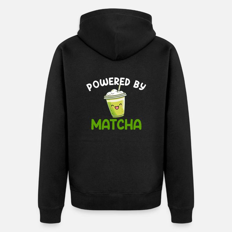 Propulsé par Matcha, Matcha - Veste à capuche bio Premium Unisexe - noir