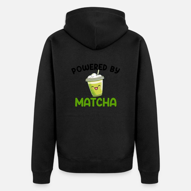 Propulsé par Matcha, Matcha - Veste à capuche bio Premium Unisexe - noir