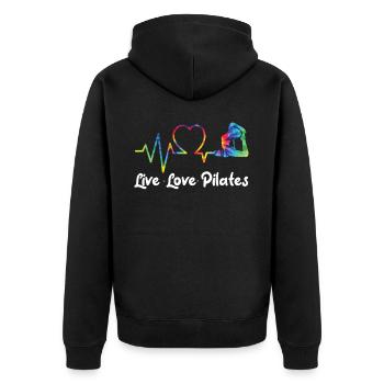 Instructeur de Pilates Enseignant - Veste à capuche bio Premium Unisexe - noir - Dos - Nico (187cm)