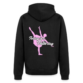 Ballet Dancer Ballerina with Tutu - Unisex Premium Bio Zip Hoodie - Schwarz - Hinten - Nico (187cm)