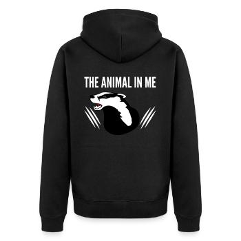 Honey Badger Honey Badgers - Unisex Premium Organic Zip Hoodie - black - Back - Nico (187cm)