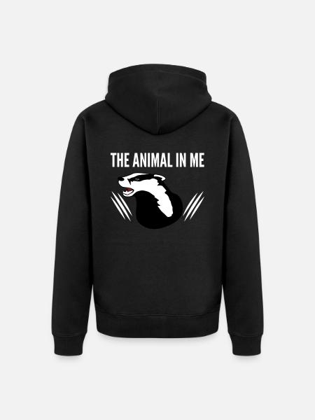 Miodożer Miodorodki - Ekologiczna rozpinana bluza z kapturem Premium unisex - czarny