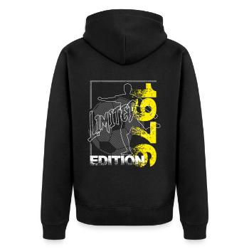 Édition limitée 1976 Édition limitée Football - Veste à capuche bio Premium Unisexe - noir - Dos - Nico (187cm)