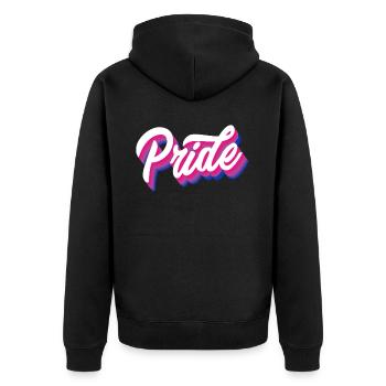 Proud Bisexual Gender Bisexuality - Unisex Premium Organic Zip Hoodie - black - Back - Nico (187cm)