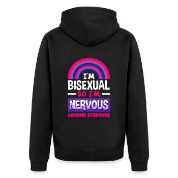 Bisexuel Amour Tout Le Monde Nerveux - Veste à capuche bio Premium Unisexe - noir - Dos - Nico (187cm)