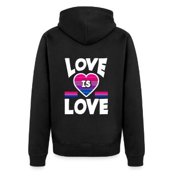 Égalité des personnes bisexuelles LGBTQ+ - Veste à capuche bio Premium Unisexe - noir - Dos - Nico (187cm)