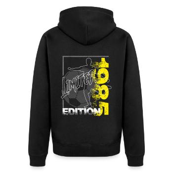 Édition limitée 1985 Édition limitée Football - Veste à capuche bio Premium Unisexe - noir - Dos - Nico (187cm)