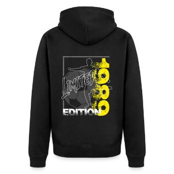 Limited Edition 1989 Limited Edition Football - Unisex Premium Organic Zip Hoodie - black - Back - Nico (187cm)
