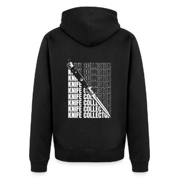 Messersammler Metzgermesser Restaurierungsmesser - Unisex Premium Bio Zip Hoodie - Schwarz - Hinten - Nico (187cm)