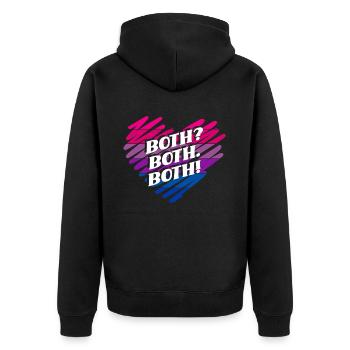 Bisexuell Beide Beide Beide - Unisex Premium Bio Zip Hoodie - Schwarz - Hinten - Nico (187cm)