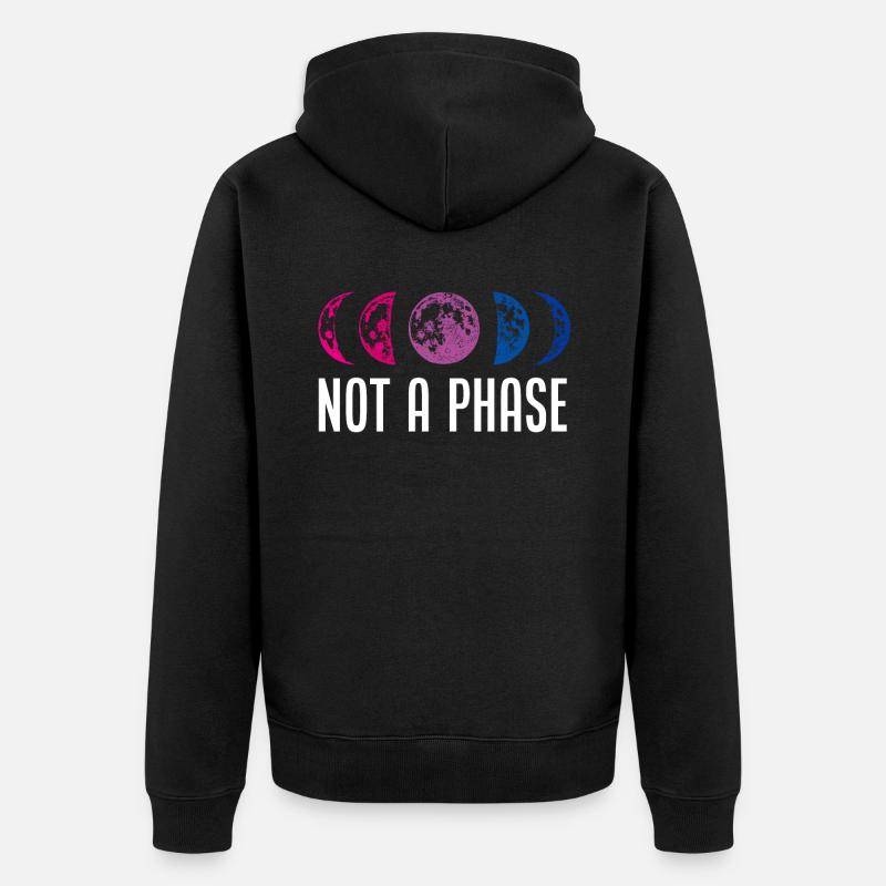Bisexuell Phase - Unisex Premium Bio Zip Hoodie - Schwarz