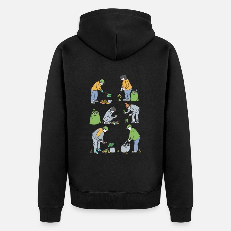 Anti détritus Pas d’environnement Recycler - Veste à capuche bio Premium Unisexe - noir