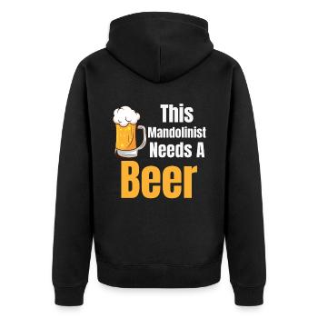 More Mandolin Funny Mandolinist Guitar - Unisex Premium Organic Zip Hoodie - black - Back - Nico (187cm)