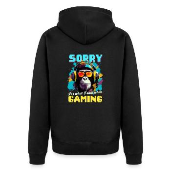 Je suis un joueur vidéo désolé ce qui a dit pendant le jeu - Veste à capuche bio Premium Unisexe - noir - Dos - Nico (187cm)