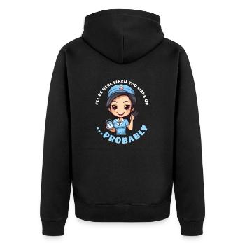 L’infirmière anesthésiste sera là au réveil probablement - Veste à capuche bio Premium Unisexe - noir - Dos - Nico (187cm)
