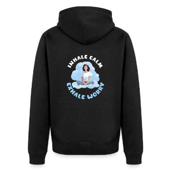 Infirmière d’anesthésie Inspirez calmement Expirez Inquiétude - Veste à capuche bio Premium Unisexe - noir - Dos - Nico (187cm)