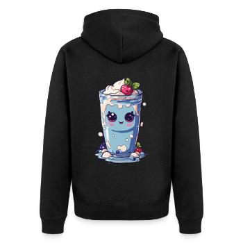 Myrtilles Mignon Milkshake Doux Amusant - Veste à capuche bio Premium Unisexe - noir - Dos - Nico (187cm)