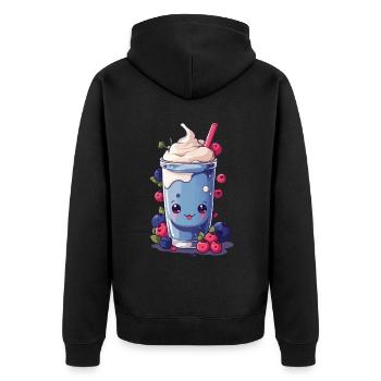 Baies Milkshake Fun Kawaii Anime Design - Veste à capuche bio Premium Unisexe - noir - Dos - Nico (187cm)
