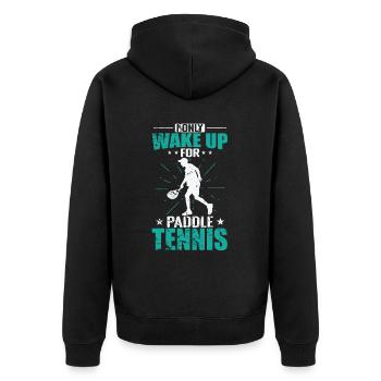 Je ne me réveille que pour le padel - Veste à capuche bio Premium Unisexe - noir - Dos - Nico (187cm)