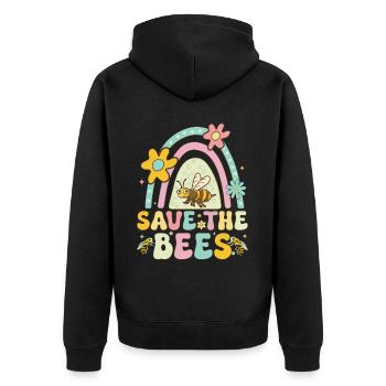 Rettet die Bienen Imker Imkerei - Unisex Premium Bio Zip Hoodie - Schwarz - Hinten - Nico (187cm)