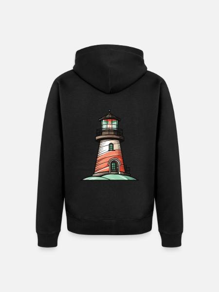 Lighthouse Symbol Coast - Unisex Premium Organic Zip Hoodie - black