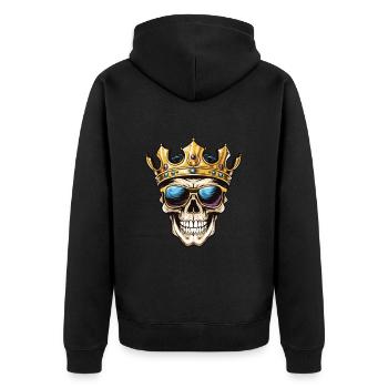 Crâne roi Couronne Tattoo - Veste à capuche bio Premium Unisexe - noir - Dos - Nico (187cm)